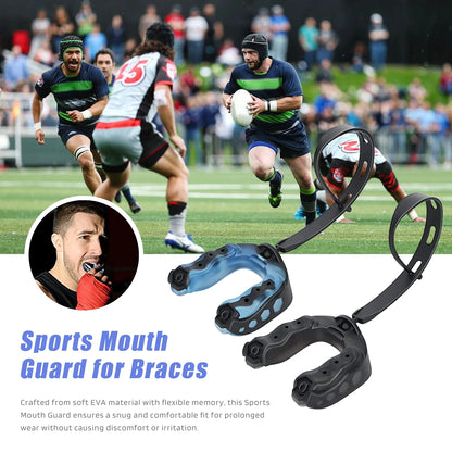 Football Mouth Guard Adult Youth Sports Mouthguard with Strap Football Boxing Mouthpiece for Rugby Lacrosse Hockey